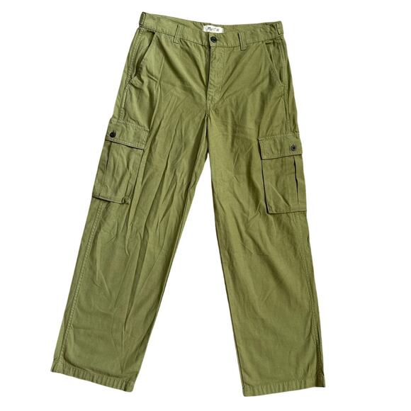 Madewell Garment-Dyed Low-Slung Straight Cargo Pants in Classic Olive Size 27 - Picture 6 of 10